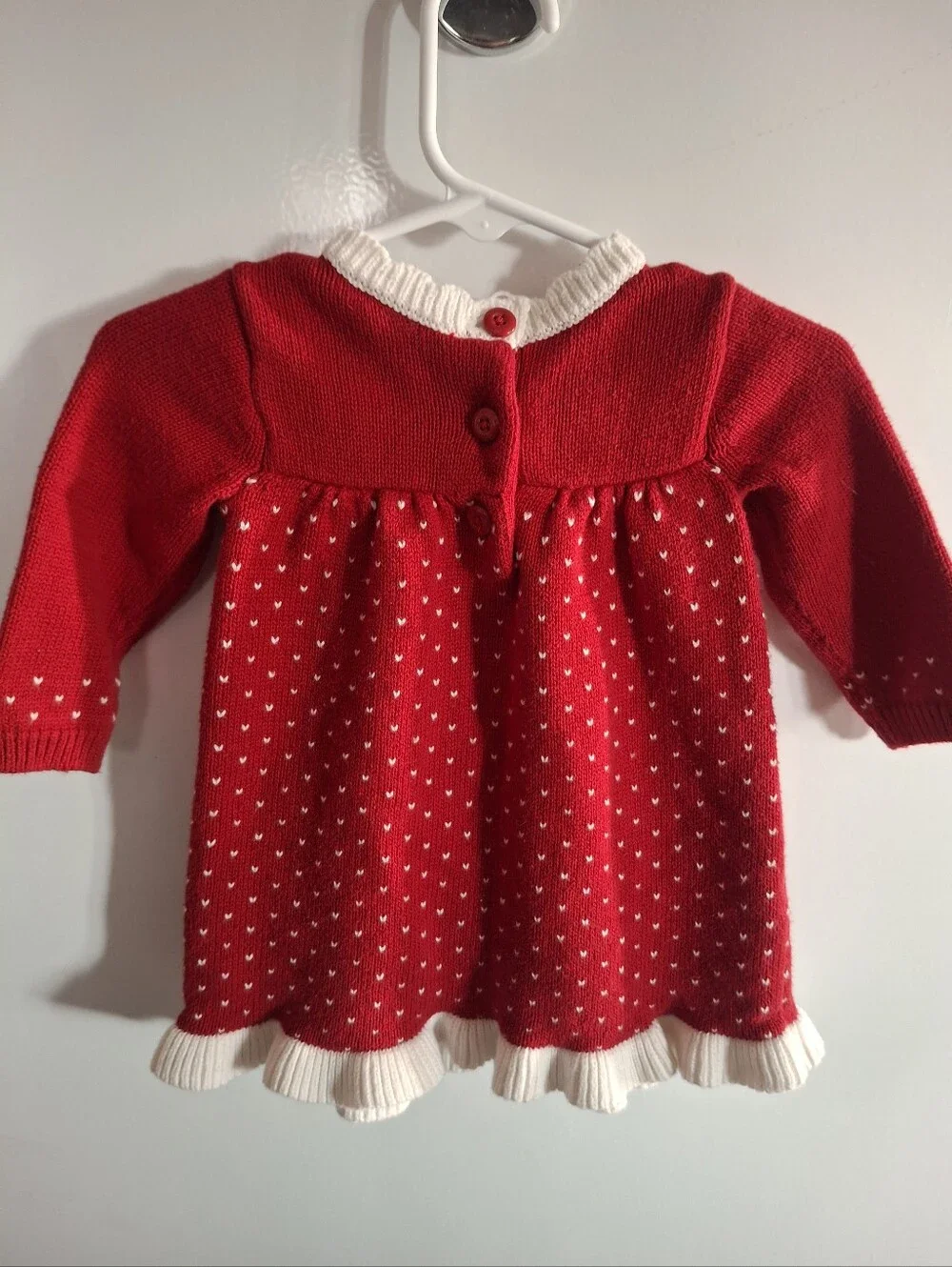 Gymboree Red and White Knit Holiday Dress with Bow